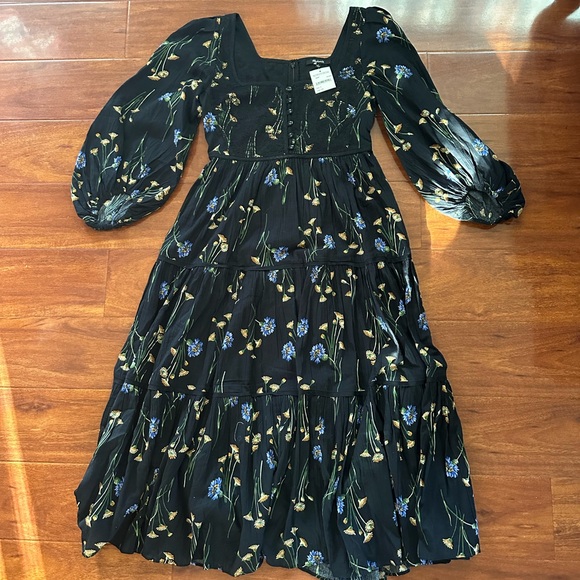 Madewell Xiomara Floral Print Long Sleeve Cotton Dress - Picture 4 of 11